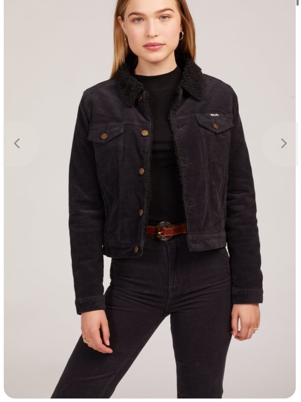 Rollas Black Sherpa-Collar Trucker Jacket - Women